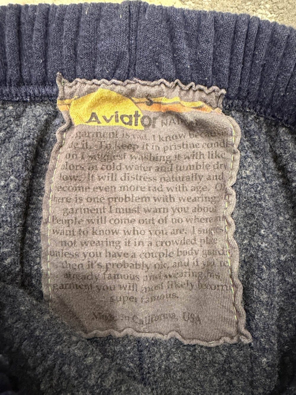 Aviator Nation Rainbow Stitch Sweatpants ~ Navy Size Small - Picture 7 of 14